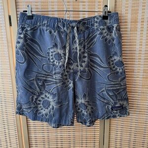 Patagonia Men’s Baggies Natural Shorts Blue Floral Size M